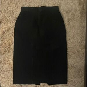 Elegant suede genuine leather Black Pencil Skirt